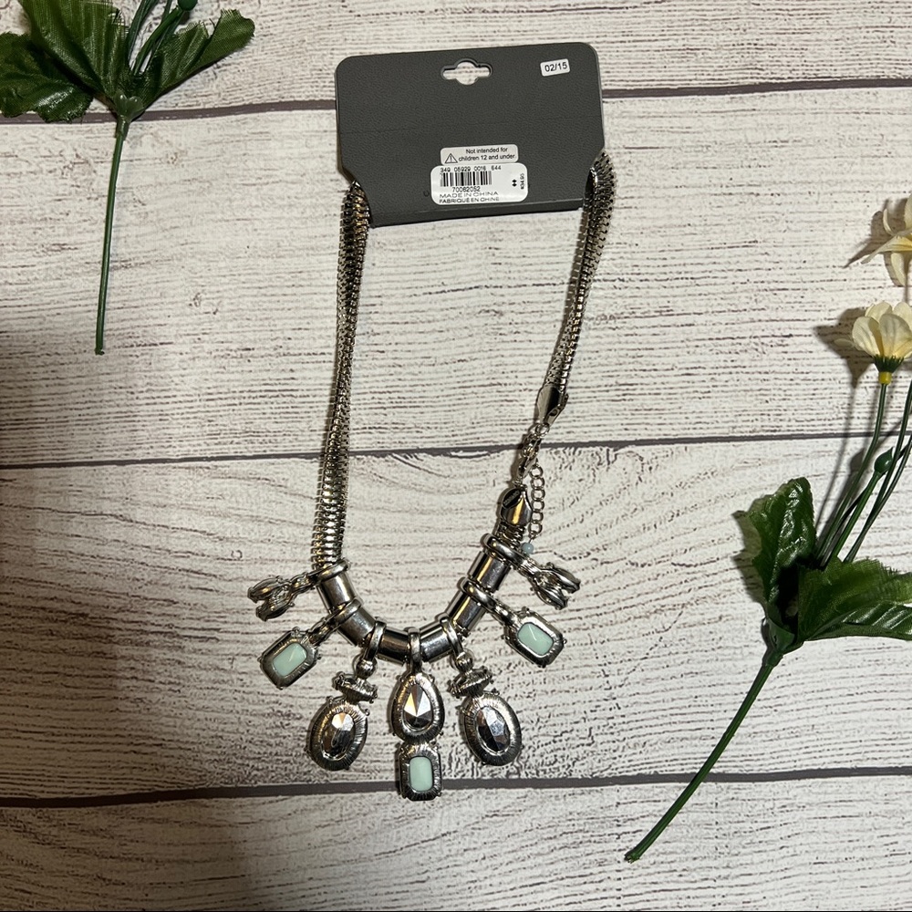 EXPRESS Embellished Diamond Silver Necklace - Picture 6 of 9